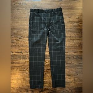 H&M Slim Fit Pants Black/Plaid- 32